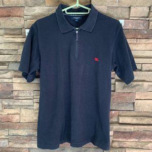 Burberry short sleeved BLUE polo Women XL 100% cotton